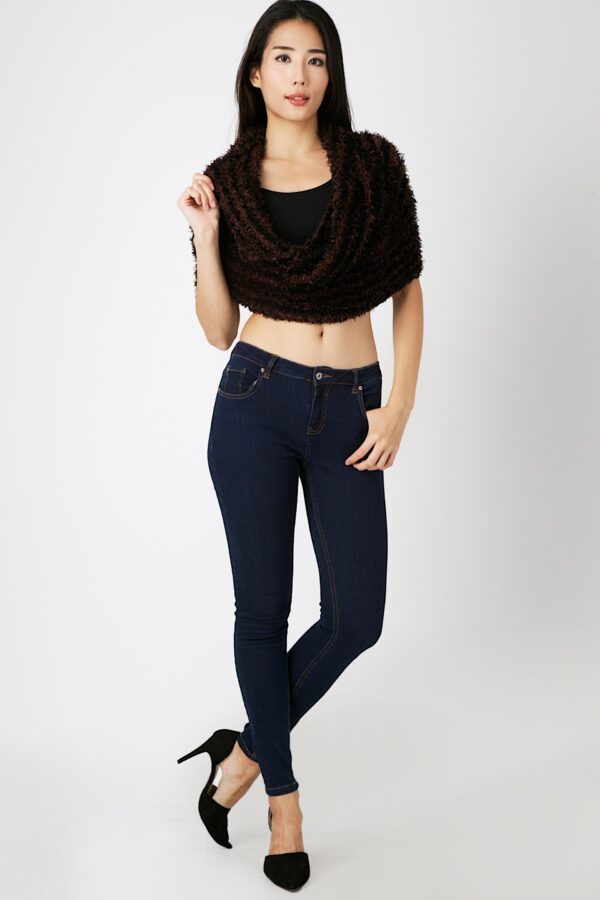Magic Scarf ผ้าพันคอมหัศจรรย์ รุ่นสีสลับทูโทน - สีดำ&กาแฟ - Image 2