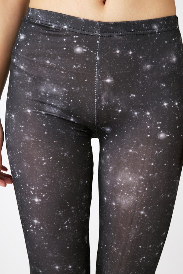 Fashion Leggings กางเกงเลกกิ้งขายาวลายสตาร์เล็ทส์ - สีดำ - Image 2