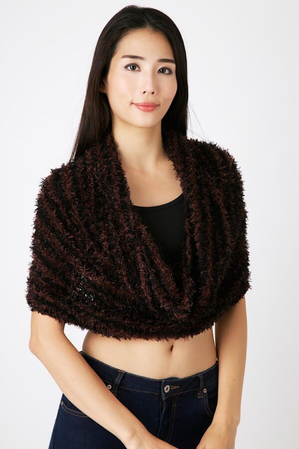 Magic Scarf ผ้าพันคอมหัศจรรย์ รุ่นสีสลับทูโทน - สีดำ&กาแฟ