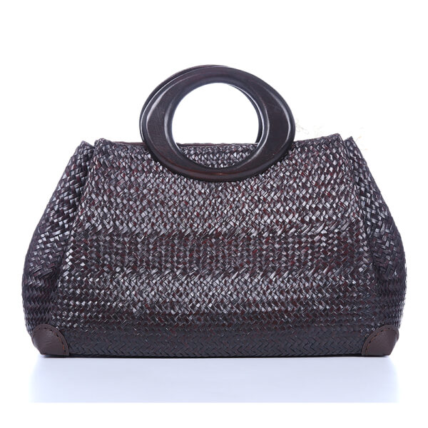 AllMerry Vintage Bag กระเป๋าสานประดับลูกไม้วินเทจ สีน้ำตาล - Image 5