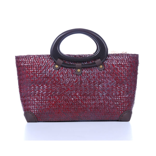 AllMerry Vintage Bag กระเป๋าสานประดับลูกไม้วินเทจ สีน้ำตาล - Image 5