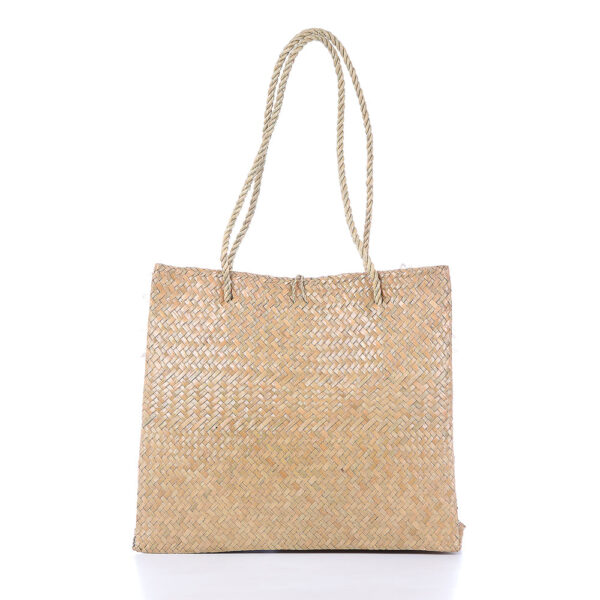 AllMerry Vintage Bag กระเป๋าสานประดับลูกไม้วินเทจ สีน้ำตาล - Image 5