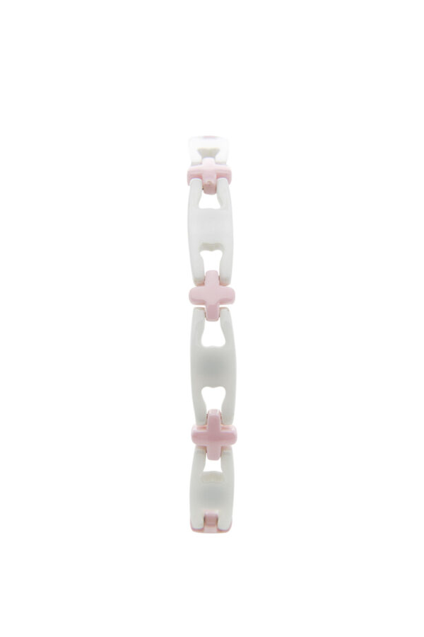 Healing Magnetic Ceramic Bracelet - H&Plus - White&Pink - Image 3