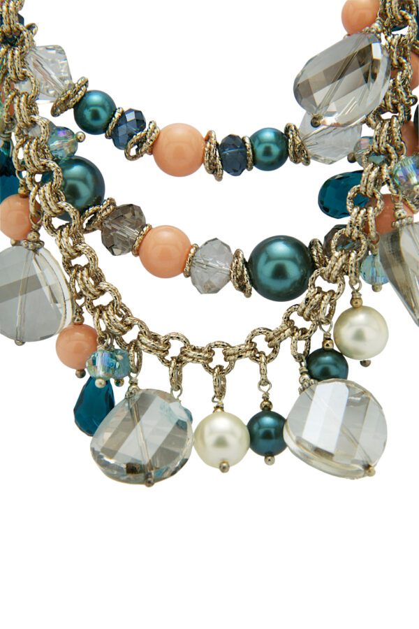 AllMerry Fashion Necklace สร้อยคอไข่มุก คริสตัลเล่นระดับ3เส้น - Image 2