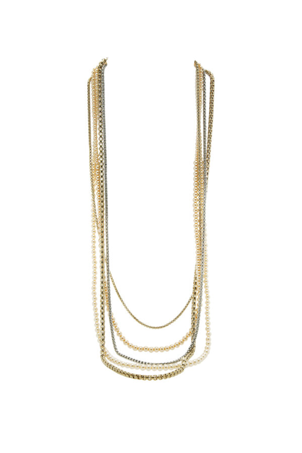 AllMerry Fashion Necklace สร้อยคอไข่มุก + สร้อยสองกษัตริย์