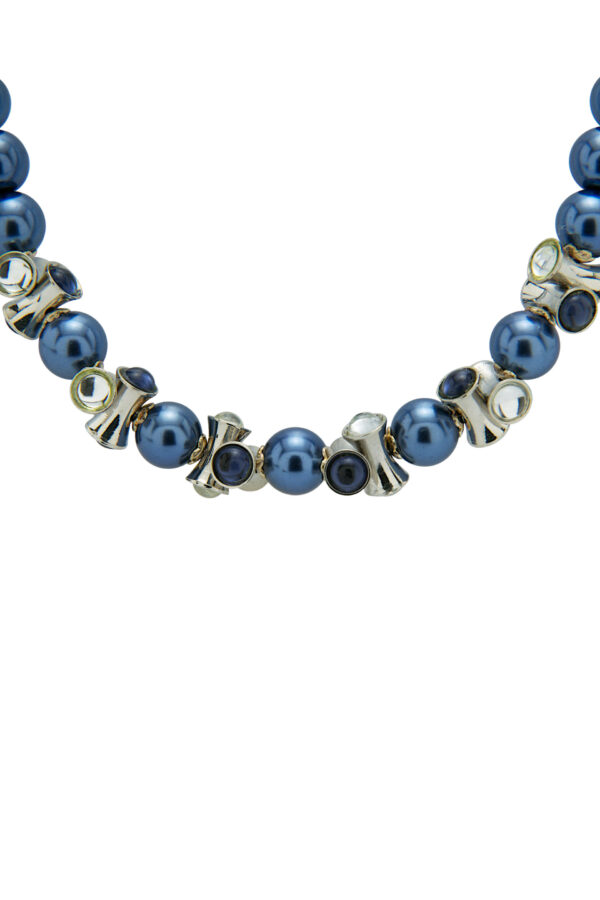 AllMerry Fashion Necklace สร้อยคอไข่มุกน้ำเงิน ประดับพลอยคาโบชอน - Image 3