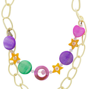 AllMerry Fashion Necklace สร้อยคอโซ่ไหมเทียม ประดับ MOP หลากสี