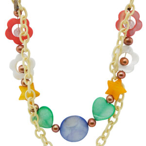 AllMerry Fashion Necklace สร้อยคอโซ่ไหมเทียม ประดับ MOP หลากสี