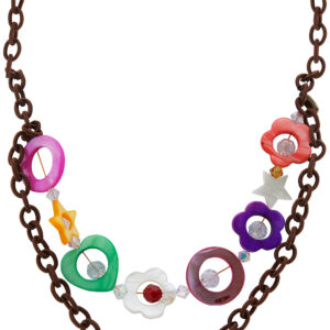 AllMerry Fashion Necklace สร้อยคอโซ่ไหมเทียม ประดับ MOP หลากสี