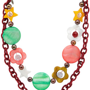 AllMerry Fashion Necklace สร้อยคอโซ่ไหมเทียม ประดับ MOP หลากสี