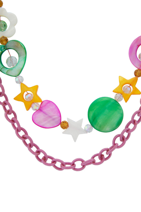AllMerry Fashion Necklace สร้อยคอโซ่ไหมเทียม ประดับ MOP หลากสี - Image 2