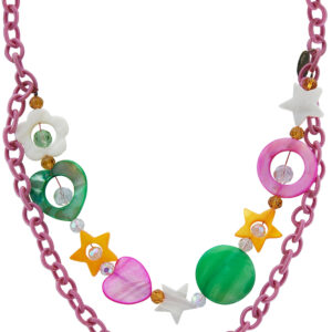 AllMerry Fashion Necklace สร้อยคอโซ่ไหมเทียม ประดับ MOP หลากสี
