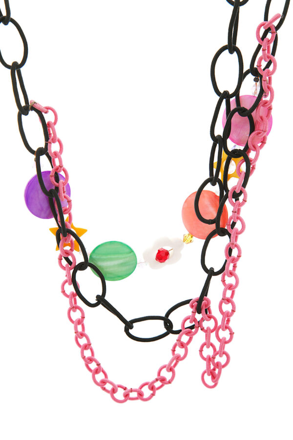 AllMerry Fashion Necklace สร้อยคอโซ่ไหมเทียม ประดับ MOP หลากสี - Image 3
