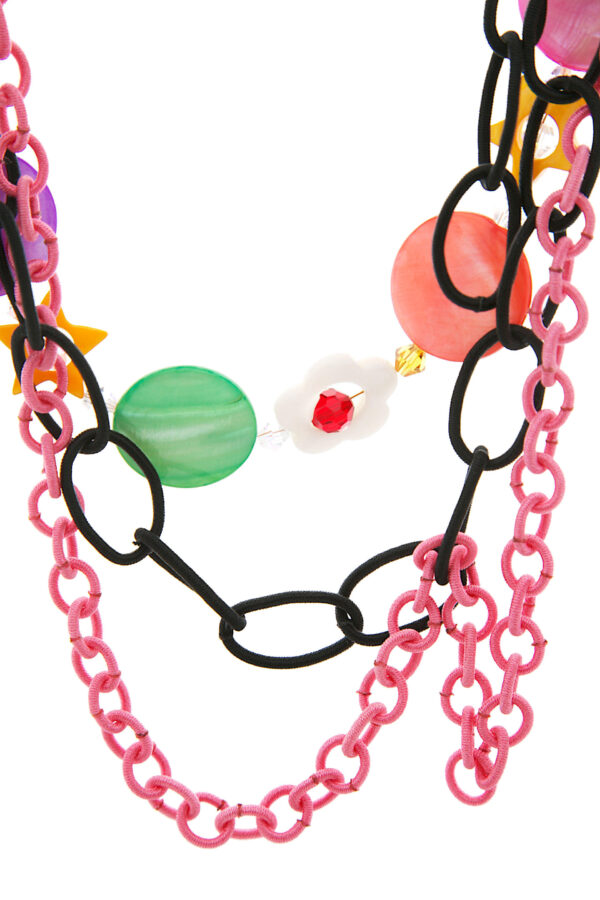 AllMerry Fashion Necklace สร้อยคอโซ่ไหมเทียม ประดับ MOP หลากสี - Image 4