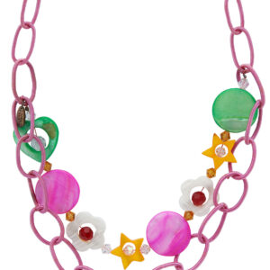 AllMerry Fashion Necklace สร้อยคอโซ่ไหมเทียม ประดับ MOP หลากสี