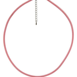 AllMerry Fashion Necklace สร้อยคอไหมเทียมกลม 3 มม.  (Neon pink)