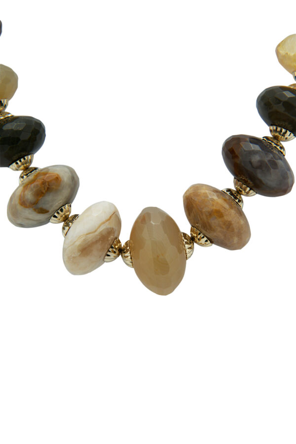 AllMerry Fashion Necklace สร้อยคอลูกปัดหิน Agateแท้ Saucer 39เม็ด - Image 2