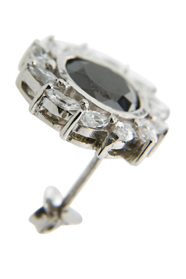 AllMerry Silver Ear Stud ต่างหูเงินแท้รูปพระอาทิตย์ฝังCZสีล้อมด้วยสีขาว - Image 3
