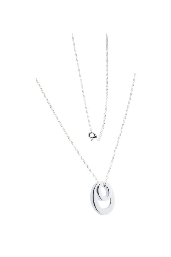 AllMerry Silver Pendant จี้เงินแท้รูป2วงรีซ้อนกัน พร้อมสร้อยเงินแท้ - Image 2