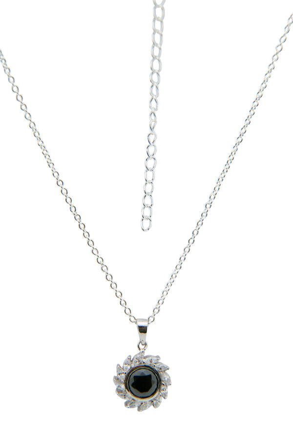 AllMerry Silver Pendant จี้เงินแท้รูปพระอาทิตย์ฝังCZสีล้อมด้วยสีขาว พร้อมสร้อยเงินแท้ - Image 3