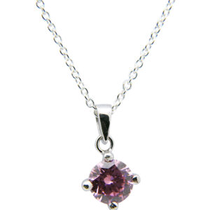 AllMerry Silver Pendant จี้เงินแท้รูปกลมเม็ดเดี่ยวฝังCZ พร้อมสร้อยเงินแท้