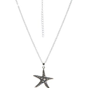 AllMerry Silver Pendant จี้เงินแท้ลงดำรูปปลาดาว พร้อมสร้อยเงินแท้