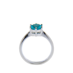 AllMerry Silver Jewelry แหวนเงินชูเพชรเม็ดยอด (CZ สีฟ้า)