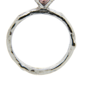 AllMerry Silver Jewelry แหวนเงินชูเพชรเม็ดยอด (CZ สีชมพู)