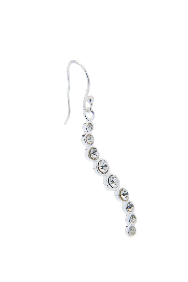 AllMerry Silver Earring & Necklace เซ็ตต่างหูและสร้อยคอเงินแท้รูปคลื่นฝังCZกลมสีขาว - Image 3