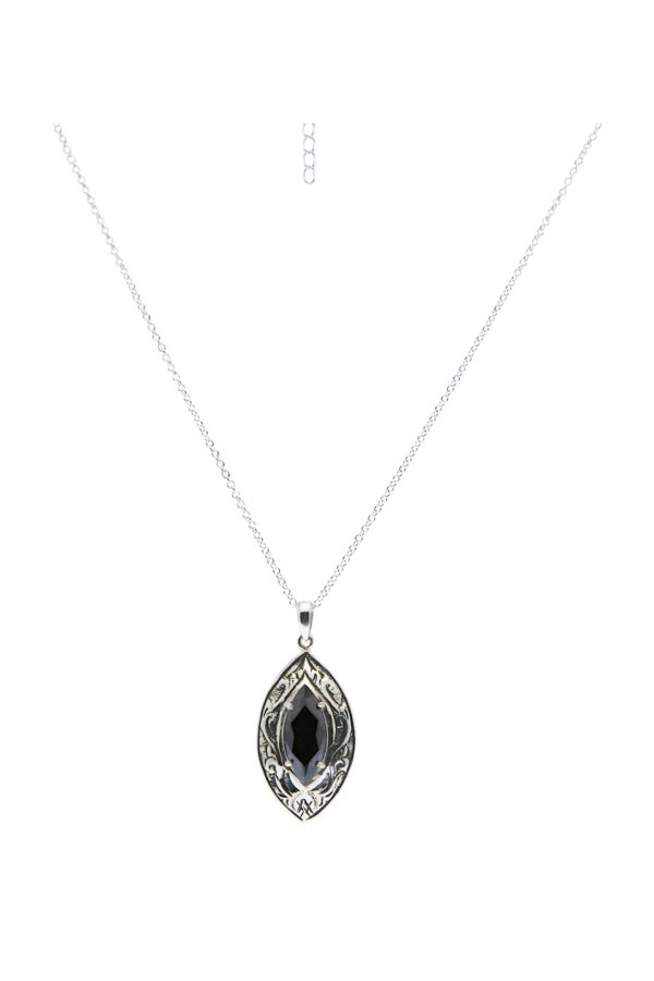 AllMerry Silver Ring & Earring & Pendant แหวนและต่างหูและจี้เงินแท้ลงดำลายกนกพญานาคฝังCZทรงมาคี พร้อมสร้อยเงินแท้ - Image 3