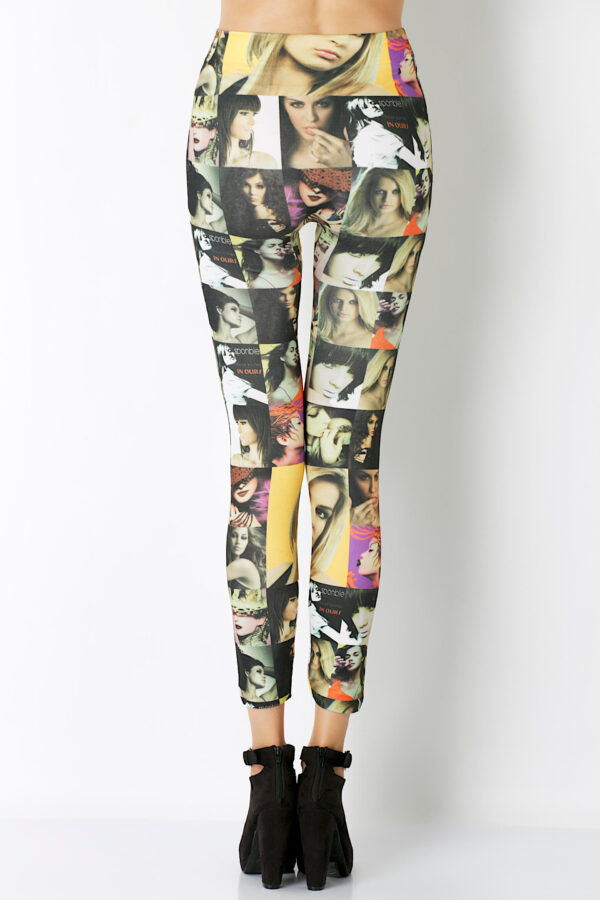 AllMerry Fashion Leggings กางเกงเลกกิ้งแฟชั่น 27-สีดำ-เหลือง-แดง - Image 4
