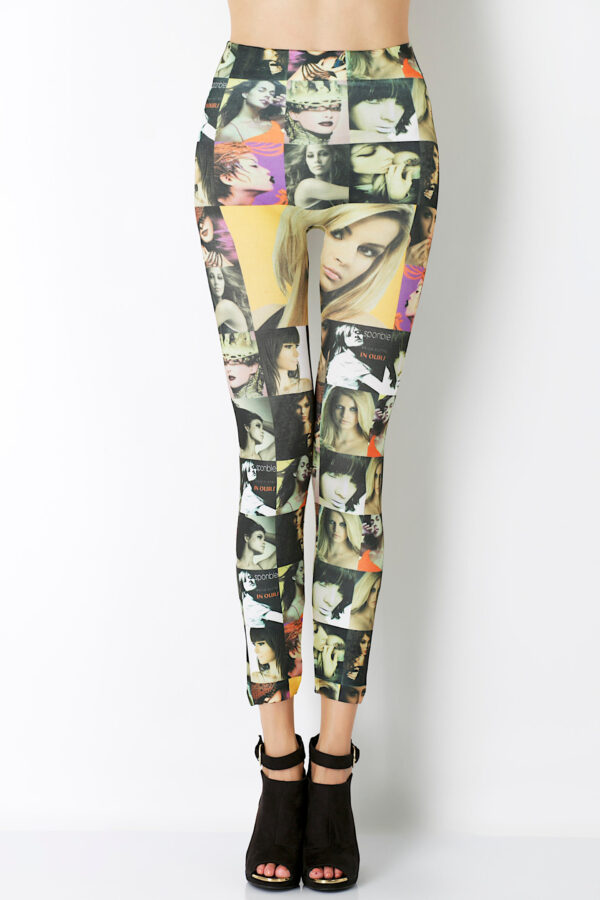 AllMerry Fashion Leggings กางเกงเลกกิ้งแฟชั่น 27-สีดำ-เหลือง-แดง - Image 3