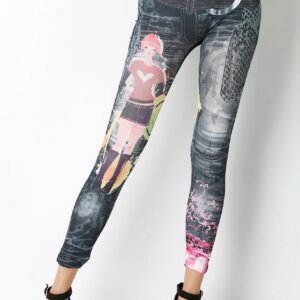 AllMerry Fashion Leggings กางเกงเลกกิ้งแฟชั่น 67 สีฟ้า