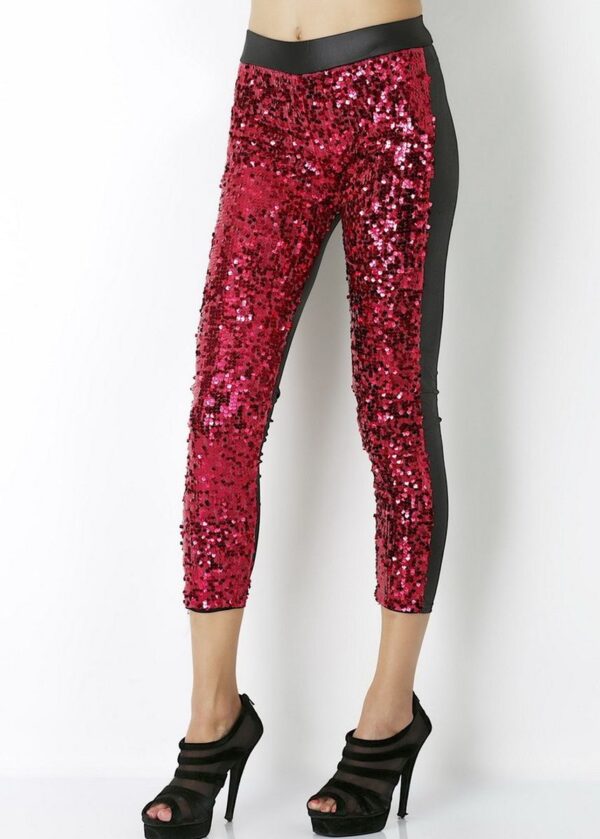 AllMerry Fashion Leggings กางเกงเลกกิ้งแฟชั่น 75 สีแดง