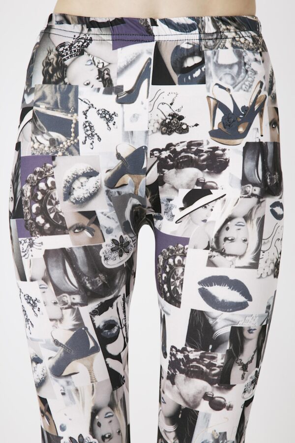 Fashion Leggings กางเกงเลกกิ้งขายาวลายเลดี้ - สีขาว+ดำ+เทา - Image 2