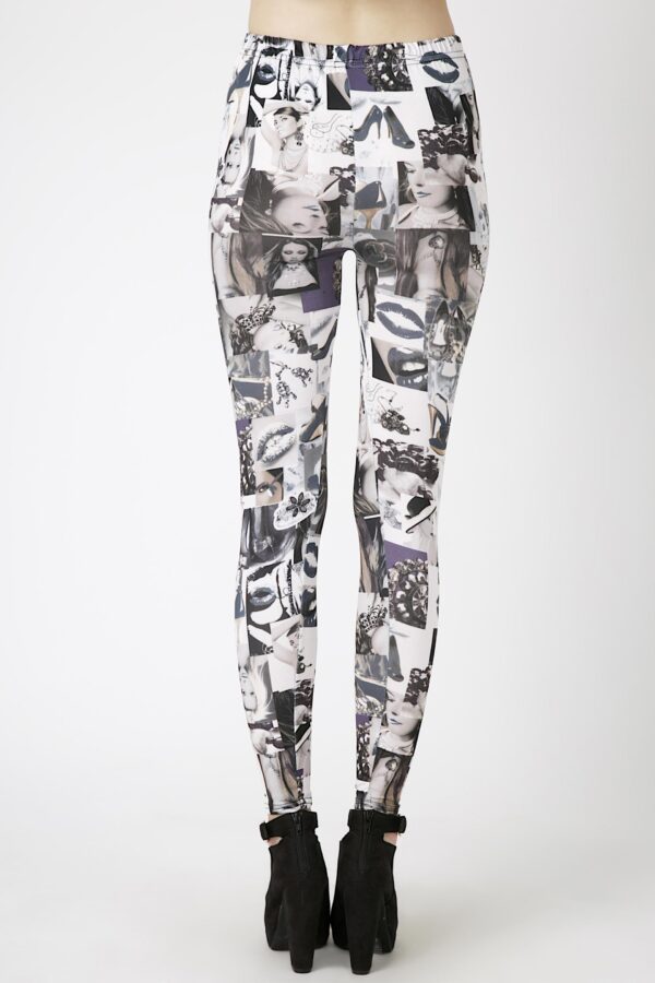 Fashion Leggings กางเกงเลกกิ้งขายาวลายเลดี้ - สีขาว+ดำ+เทา - Image 4