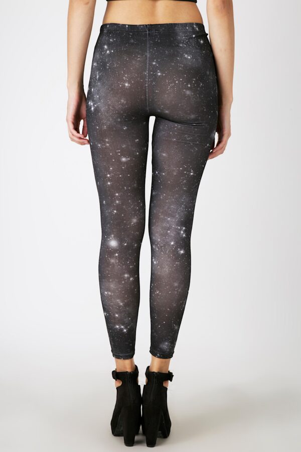 Fashion Leggings กางเกงเลกกิ้งขายาวลายสตาร์เล็ทส์ - สีดำ - Image 4