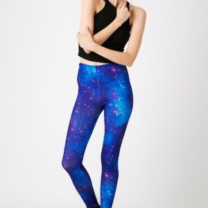 Fashion Leggings กางเกงเลกกิ้งขายาวลายสตาร์เล็ทส์ - สีน้ำเงิน