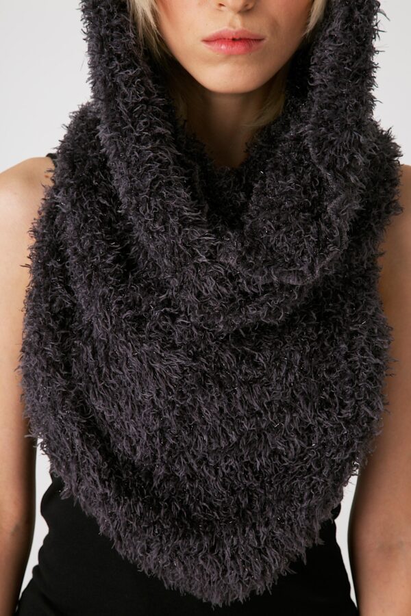 Magic Scarf ผ้าพันคอมหัศจรรย์ รุ่นประกายเพชร - สีเทาเข้ม - Image 3